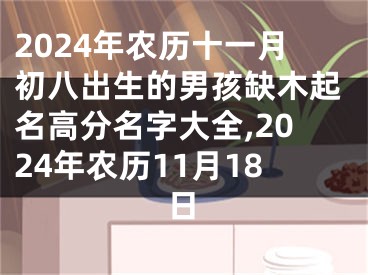 2024年农历十一月初八出生的男孩缺木起名高分名字大全,2024年农历11月18日