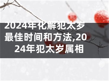 2024年化解犯太岁最佳时间和方法,2024年犯太岁属相