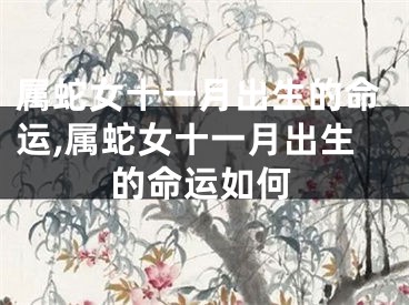 属蛇女十一月出生的命运,属蛇女十一月出生的命运如何