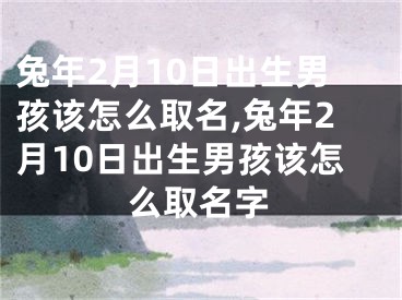 兔年2月10日出生男孩该怎么取名,兔年2月10日出生男孩该怎么取名字