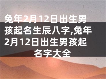 兔年2月12日出生男孩起名生辰八字,兔年2月12日出生男孩起名字大全