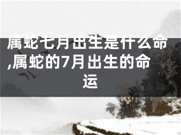 属蛇七月出生是什么命,属蛇的7月出生的命运