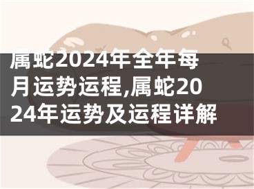 属蛇2024年全年每月运势运程,属蛇2024年运势及运程详解