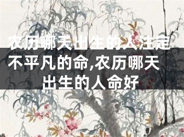 农历哪天出生的人注定不平凡的命,农历哪天出生的人命好