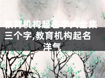教育机构起名字大全集三个字,教育机构起名洋气