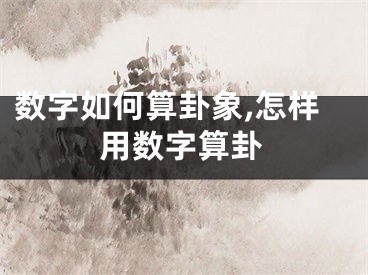 数字如何算卦象,怎样用数字算卦