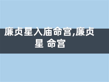 廉贞星入庙命宫,廉贞星 命宫