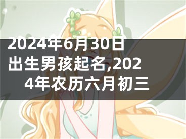 2024年6月30日出生男孩起名,2024年农历六月初三