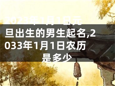2023年1月1日元旦出生的男生起名,2033年1月1日农历是多少