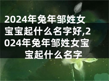 2024年兔年邹姓女宝宝起什么名字好,2024年兔年邹姓女宝宝起什么名字