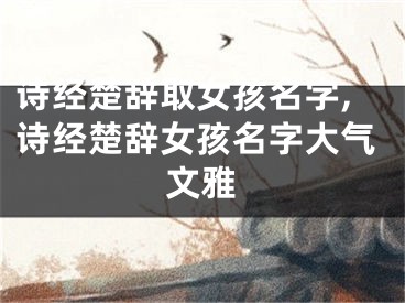 诗经楚辞取女孩名字,诗经楚辞女孩名字大气文雅
