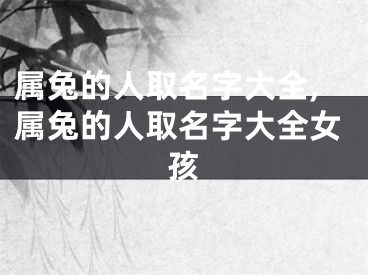 属兔的人取名字大全,属兔的人取名字大全女孩
