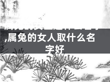 属兔的女生起什么名字,属兔的女人取什么名字好