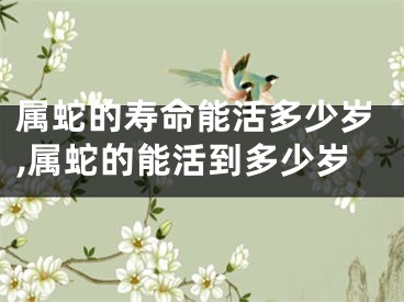 属蛇的寿命能活多少岁,属蛇的能活到多少岁