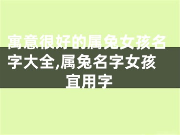 寓意很好的属兔女孩名字大全,属兔名字女孩宜用字