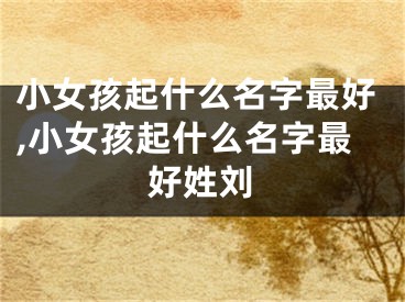 小女孩起什么名字最好,小女孩起什么名字最好姓刘