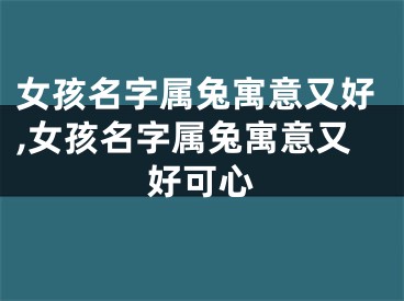 女孩名字属兔寓意又好,女孩名字属兔寓意又好可心