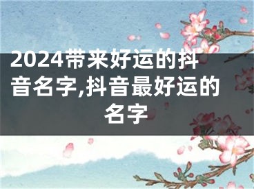 2024带来好运的抖音名字,抖音最好运的名字