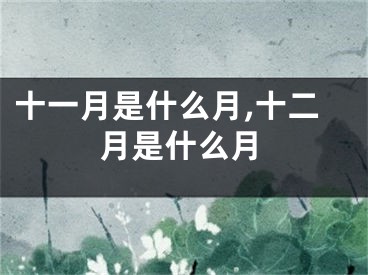 十一月是什么月,十二月是什么月