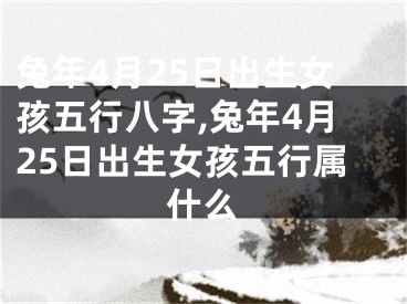 兔年4月25日出生女孩五行八字,兔年4月25日出生女孩五行属什么