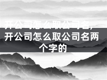 开公司怎么取公司名,开公司怎么取公司名两个字的