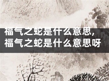 福气之蛇是什么意思,福气之蛇是什么意思呀