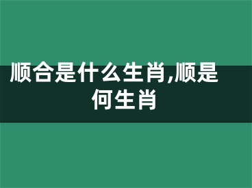 顺合是什么生肖,顺是何生肖
