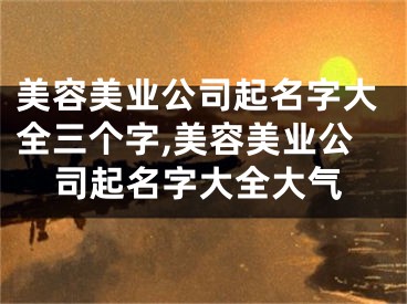 美容美业公司起名字大全三个字,美容美业公司起名字大全大气