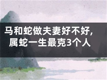 马和蛇做夫妻好不好,属蛇一生最克3个人