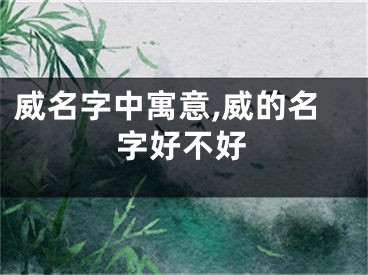 威名字中寓意,威的名字好不好