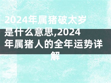 2024年属猪破太岁是什么意思,2024年属猪人的全年运势详解
