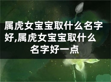 属虎女宝宝取什么名字好,属虎女宝宝取什么名字好一点