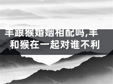 羊跟猴婚姻相配吗,羊和猴在一起对谁不利