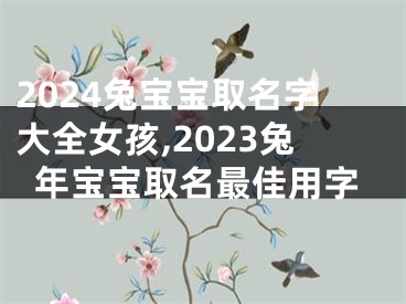 2024兔宝宝取名字大全女孩,2023兔年宝宝取名最佳用字