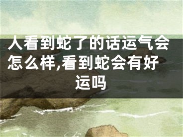 人看到蛇了的话运气会怎么样,看到蛇会有好运吗