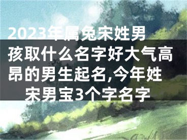 2023年属兔宋姓男孩取什么名字好大气高昂的男生起名,今年姓宋男宝3个字名字