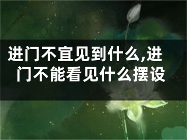 进门不宜见到什么,进门不能看见什么摆设