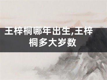 王梓桐哪年出生,王梓桐多大岁数