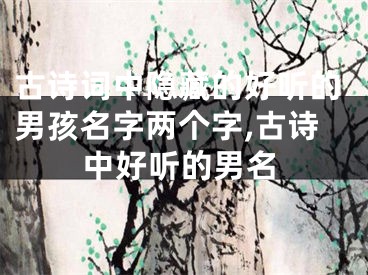 古诗词中隐藏的好听的男孩名字两个字,古诗中好听的男名