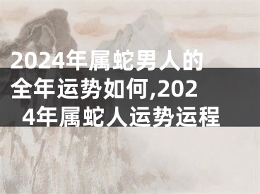 2024年属蛇男人的全年运势如何,2024年属蛇人运势运程