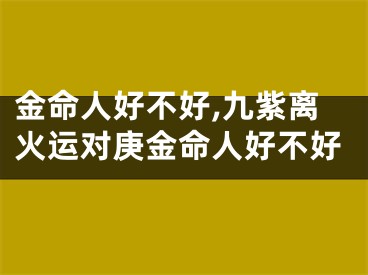 金命人好不好,九紫离火运对庚金命人好不好