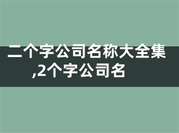 二个字公司名称大全集,2个字公司名