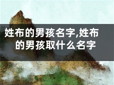 姓布的男孩名字,姓布的男孩取什么名字