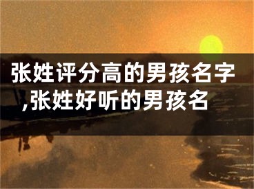 张姓评分高的男孩名字,张姓好听的男孩名