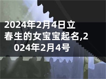2024年2月4日立春生的女宝宝起名,2024年2月4号