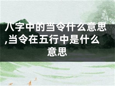 八字中的当令什么意思,当令在五行中是什么意思