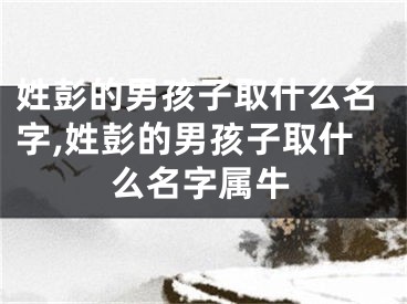 姓彭的男孩子取什么名字,姓彭的男孩子取什么名字属牛