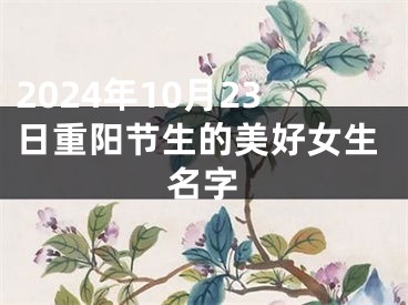 2024年10月23日重阳节生的美好女生名字