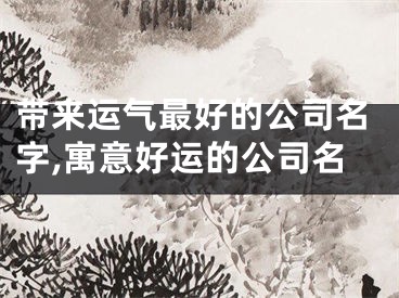 带来运气最好的公司名字,寓意好运的公司名