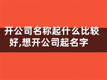 开公司名称起什么比较好,想开公司起名字